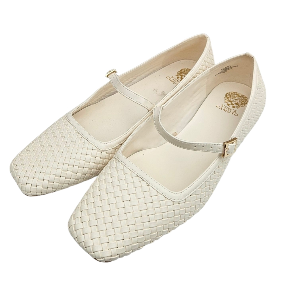 Vince Camuto Woven MaryJane Square Toe Flats